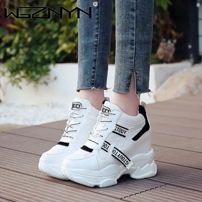 Hot Sales Trendy Shoes Women High Top Sneakers Women Platform Ankle Boots Basket Femme Chaussures Femmes Height Increase Sneaker