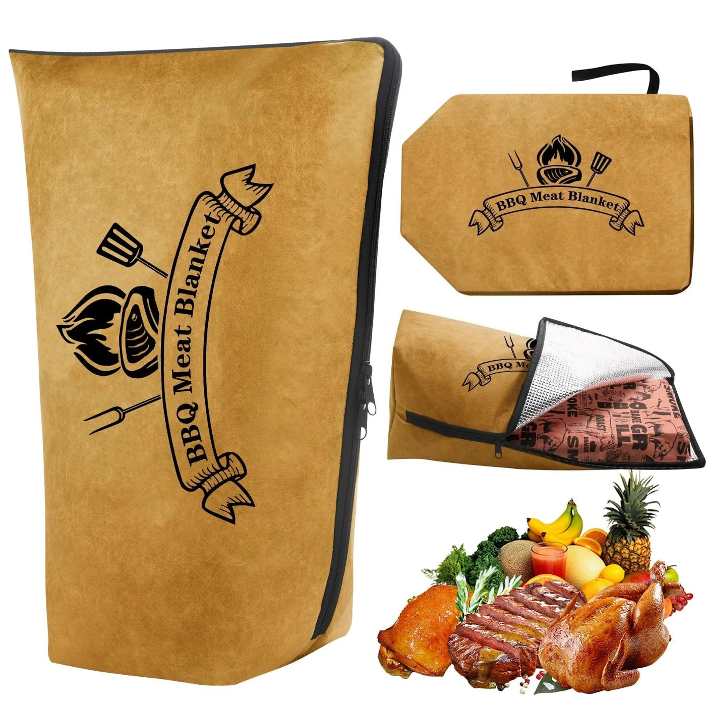 BBQ Blanket for Resting Meat Reusable Smoker Grilling Meat Insulated Resting Bag for Large Brisket/Turkeys Gifts for Men/Father