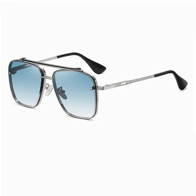 New Gradient Sunglasses for Men Fashion Metal Big Frame Sun Glasses Brand Design Luxury Lunette De Soleil Homme