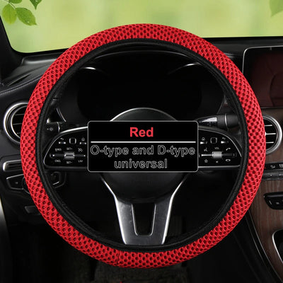 Car Steering Wheel Cover 3D Large Mesh Breathable With No Inner Ring Elastic Handle Cover For 37-38.5 CM Braid On Steering-Wheel