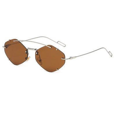 Rimless Square Sunglasses Women Men Retro Sun Glasses Brand Designer Eyewear UV400 Luxury Shades Oculos Female Gafas