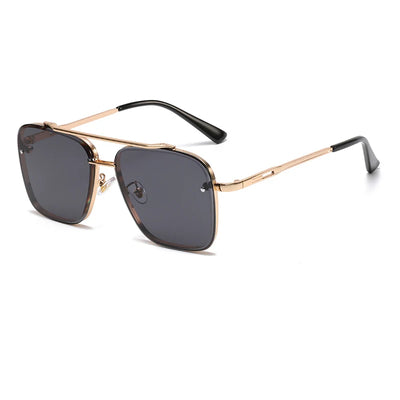 New Gradient Sunglasses for Men Fashion Metal Big Frame Sun Glasses Brand Design Luxury Lunette De Soleil Homme