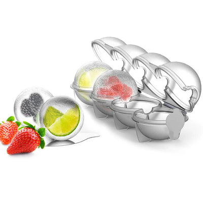 Plastic Ice Maker Transparent Mold 4 Hole Ice Round Makers Bar Ware Ice Box Round Ice Hockey Ball Ice Large Ice Mould Maker Tool