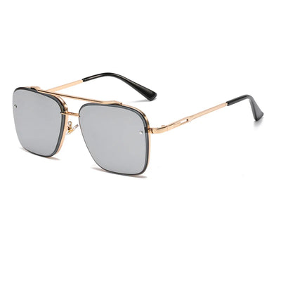 New Gradient Sunglasses for Men Fashion Metal Big Frame Sun Glasses Brand Design Luxury Lunette De Soleil Homme