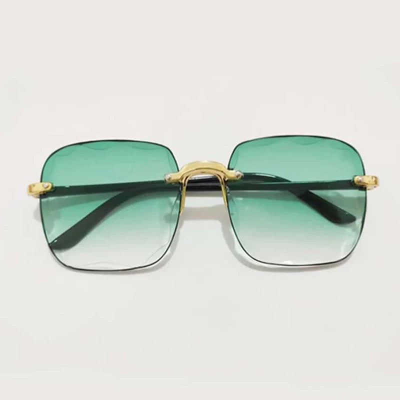 2023 New Rimless Women's Sunglasses Fashion Gradient Lenses Sun glasses Lady Vintage Alloy Legs Classic Designer Shades UV400