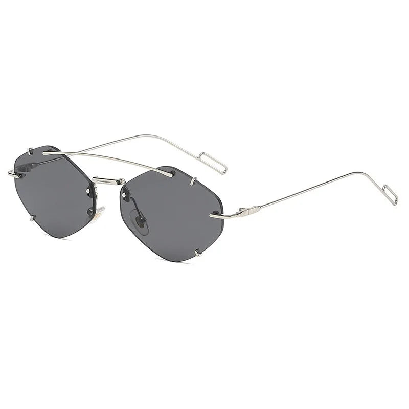 Rimless Square Sunglasses Women Men Retro Sun Glasses Brand Designer Eyewear UV400 Luxury Shades Oculos Female Gafas