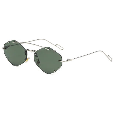 Rimless Square Sunglasses Women Men Retro Sun Glasses Brand Designer Eyewear UV400 Luxury Shades Oculos Female Gafas
