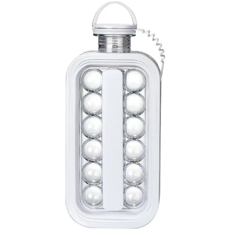 Ice Cube Tray 2-In-1 Portable Puck Making Water Bottle 17-Grid Silicone Ice Mold Folding Ice Cube Maker Home Kitchen Bar Gadgets