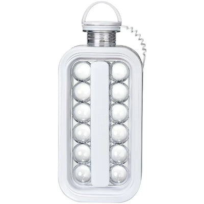 Ice Cube Tray 2-In-1 Portable Puck Making Water Bottle 17-Grid Silicone Ice Mold Folding Ice Cube Maker Home Kitchen Bar Gadgets