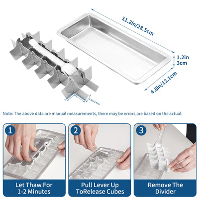 Ice Cube Removable Stainless Steel Ice Tray Maker Ice Cube Mold for Cocktail Coffee Fruit Drink Juice Beer Cocktail Party