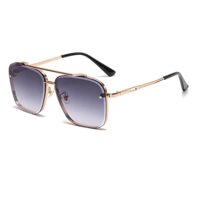 New Gradient Sunglasses for Men Fashion Metal Big Frame Sun Glasses Brand Design Luxury Lunette De Soleil Homme