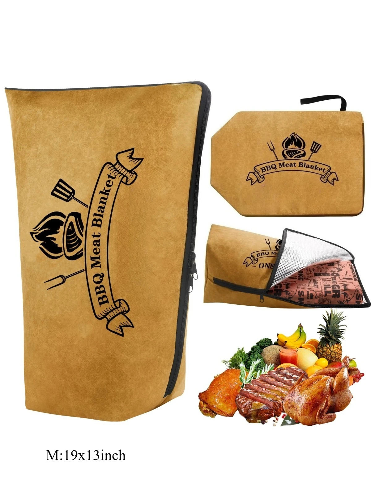 BBQ Blanket for Resting Meat Reusable Smoker Grilling Meat Insulated Resting Bag for Large Brisket/Turkeys Gifts for Men/Father