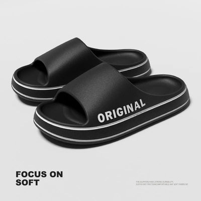 Slippers Beach Slides Solid Color Feslishoet Women Letter Mens Thick Sole Indoor Bathroom Anti Slip Shoes Summer Couple Sandals