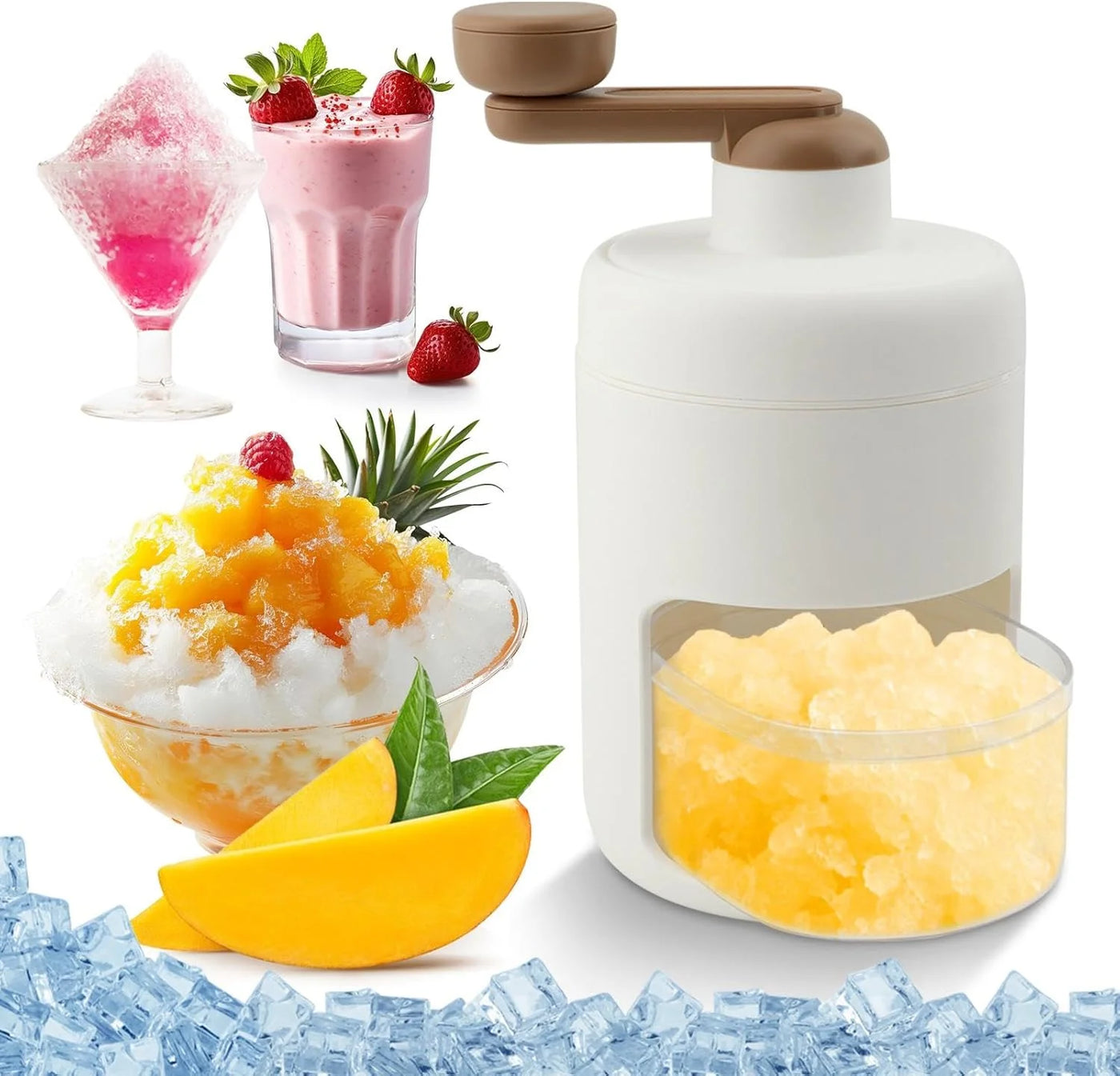 Electric Ice Shaver & Snow Cone Maker - Portable Ice Crusher with Free Ice Tray for Home/Commercial Use