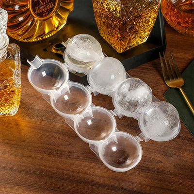 Ice Cube Maker 4 Hole Round Ice Hockey Mold Transparent Whisky Cocktail Vodka Ball Ice Mould Bar Party Kitchen Ice Box Tools