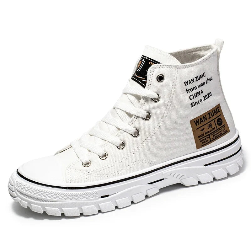 Women Men High Top Sneakers  Fashion Breathable Comfortable Sport Korean Classic Vulcanized Casual Canvas Platform Shoes