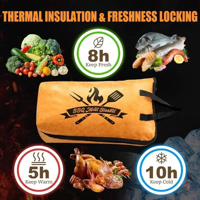 BBQ Blanket for Resting Meat Reusable Smoker Grilling Meat Insulated Resting Bag for Large Brisket/Turkeys Gifts for Men/Father