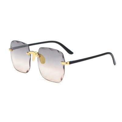 2023 New Rimless Women's Sunglasses Fashion Gradient Lenses Sun glasses Lady Vintage Alloy Legs Classic Designer Shades UV400