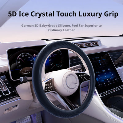 Steering Wheel Cover,Silicone Steering Wheel Cover,Suitable for All Kinds of Light Cars,Breathable and Non-Slip,Multi-Color,Sili