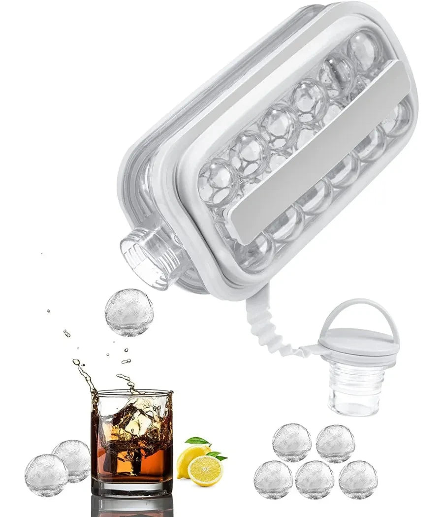 Ice Cube Tray 2-In-1 Portable Puck Making Water Bottle 17-Grid Silicone Ice Mold Folding Ice Cube Maker Home Kitchen Bar Gadgets