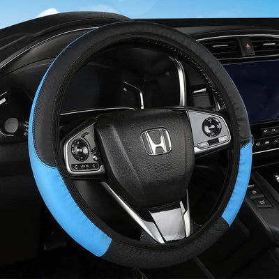 Car 37-38.5cm Steering Wheel Cover Breathable Anti Slip PU Leather Steering Covers Suitable Auto Decoration Carbon Fiber