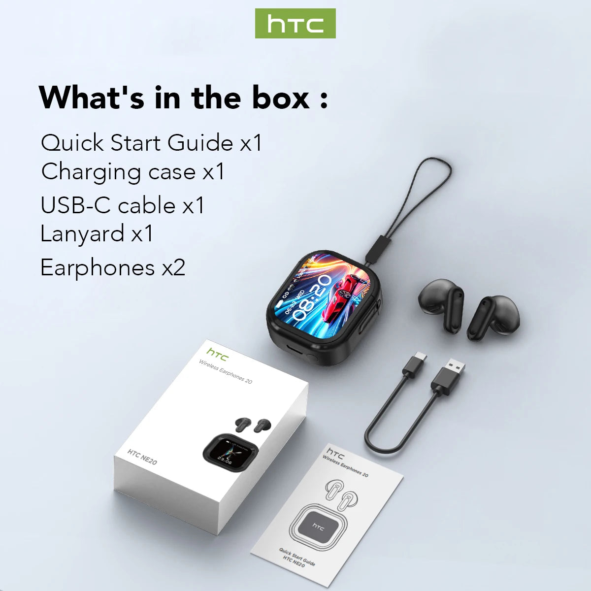 Hellodigi HTC NE20 Wireless Headphones AI Translator Earphones 