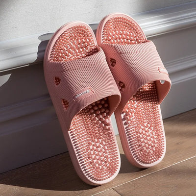Slippers Women Solid Color Massage Non-slip Open Toe Bathroom Platform Indoor Sandals Casual Men Slip on Shoes Womens Shoes