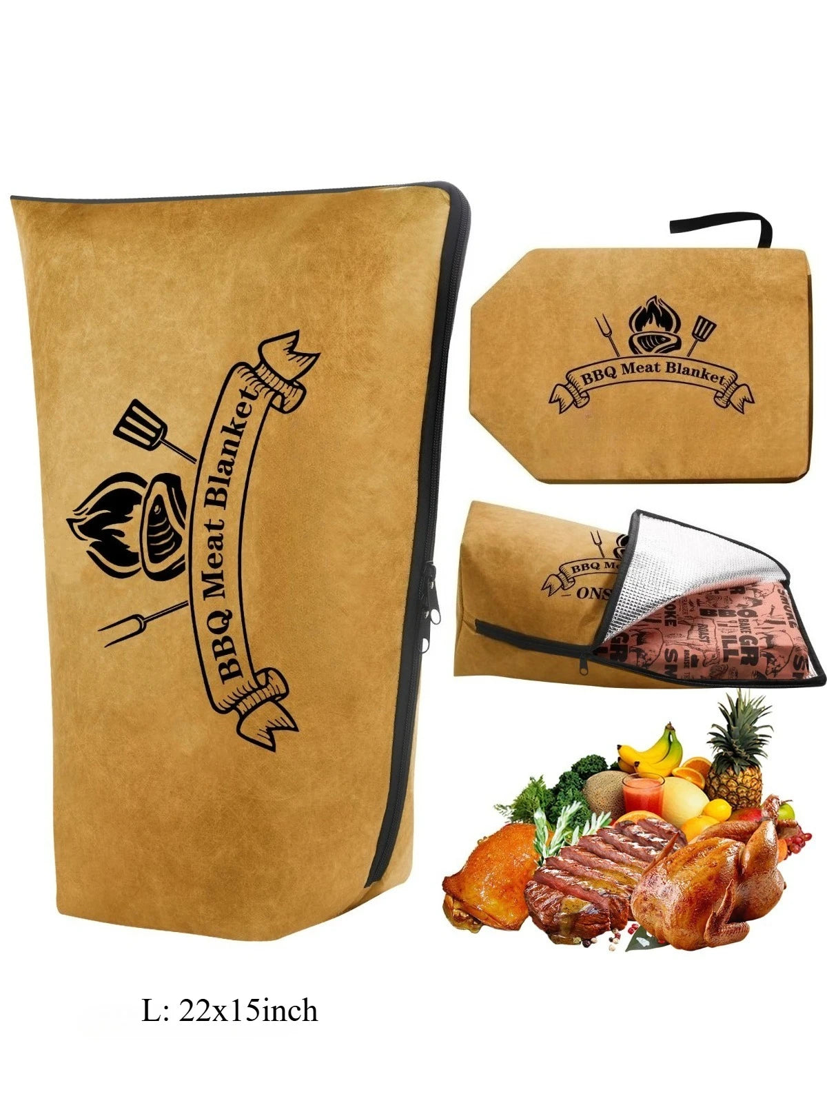 BBQ Blanket for Resting Meat Reusable Smoker Grilling Meat Insulated Resting Bag for Large Brisket/Turkeys Gifts for Men/Father