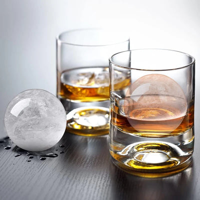 Ice Cube Trays Sphere Ice Ball Maker with Lid & Large Square Ice Cube Maker for Whiskey, Cocktails and Homemade, Black