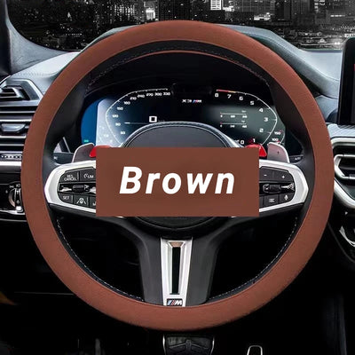 Anti-Slip Silicone Steering Wheel Cover - Universal Fit, Soft & Odorless Fits 14''/15'' Wheels, Durable & All-Season