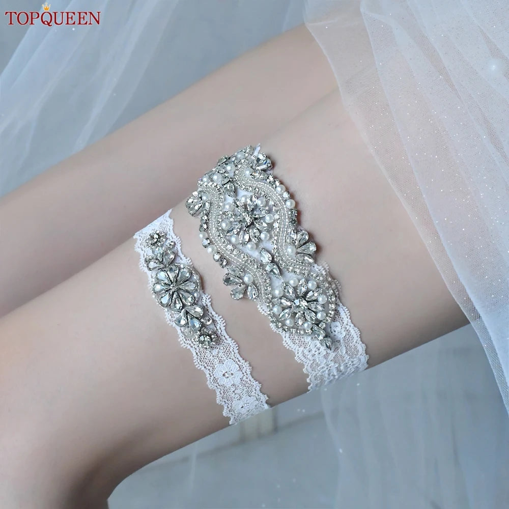 TOPQUEEN Wedding Bridal Garter Belt Bride Sexy liguero podwiazka slubna liga de novia jarretiere mariage bijoux para THS05 ST33