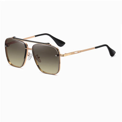 New Gradient Sunglasses for Men Fashion Metal Big Frame Sun Glasses Brand Design Luxury Lunette De Soleil Homme