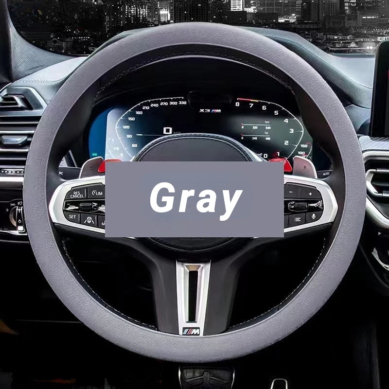 Anti-Slip Silicone Steering Wheel Cover - Universal Fit, Soft & Odorless Fits 14''/15'' Wheels, Durable & All-Season