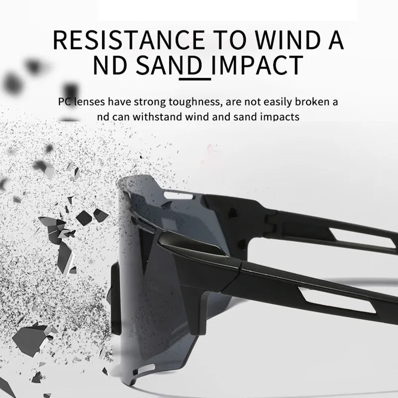 UV400 Protection Cycling Sunglasses Windproof Fashionable Sports Glasses Unisex Comfortable Fishing Hiking Sunglasses