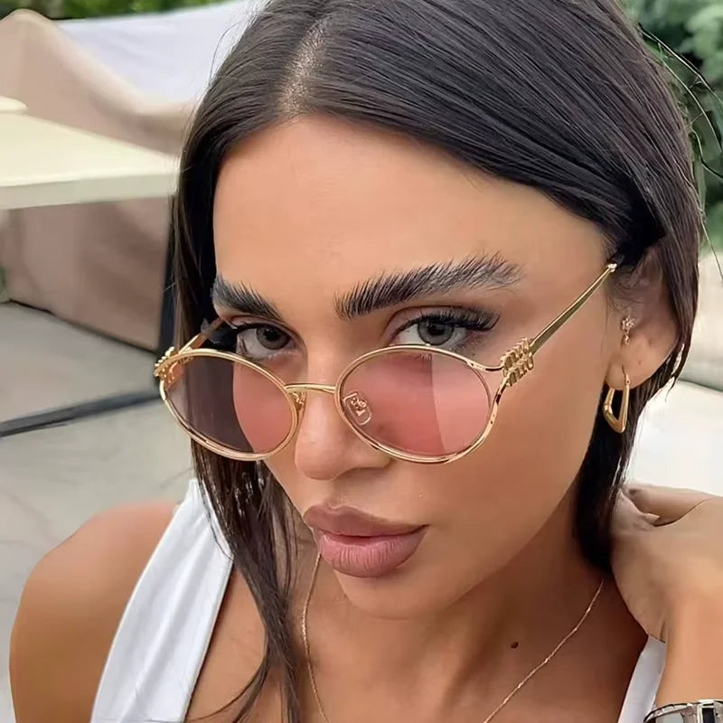 Fashion sunglasses brand designer metal women's prescription optical frame glasses UV protection men's sunglasses