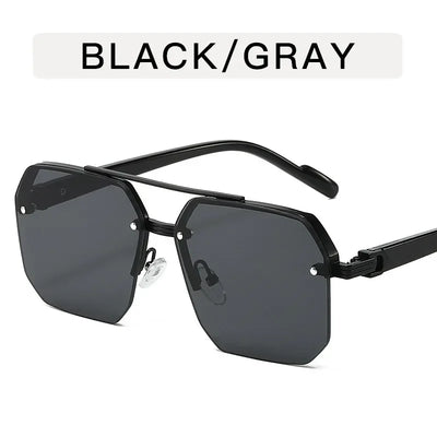 New Gradient Sunglasses for Men Fashion Metal Big Frame Sun Glasses Brand Design Luxury Lunette De Soleil Homme UV400 Eyewear