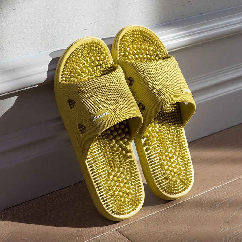 Slippers Women Solid Color Massage Non-slip Open Toe Bathroom Platform Indoor Sandals Casual Men Slip on Shoes Womens Shoes