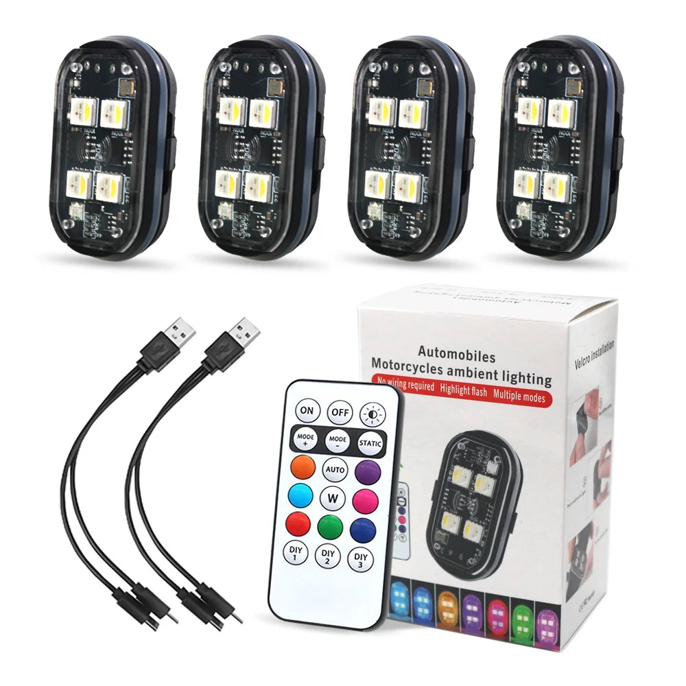 Car Interior Decorative Light, Changing Car LED Light with Remote Control, Decorative Light for Car, Truck, SUV, Car Accessories