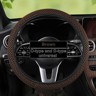 Car Steering Wheel Cover 3D Large Mesh Breathable With No Inner Ring Elastic Handle Cover For 37-38.5 CM Braid On Steering-Wheel