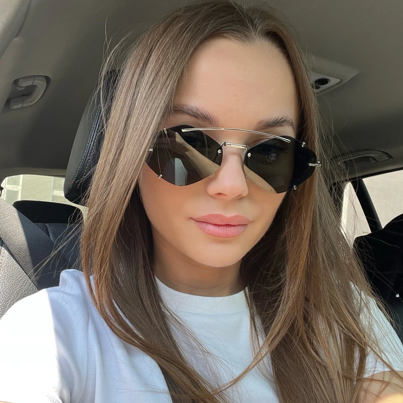 Rimless Square Sunglasses Women Men Retro Sun Glasses Brand Designer Eyewear UV400 Luxury Shades Oculos Female Gafas