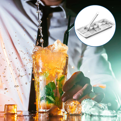 Ice Cube Removable Stainless Steel Ice Tray Maker Ice Cube Mold for Cocktail Coffee Fruit Drink Juice Beer Cocktail Party