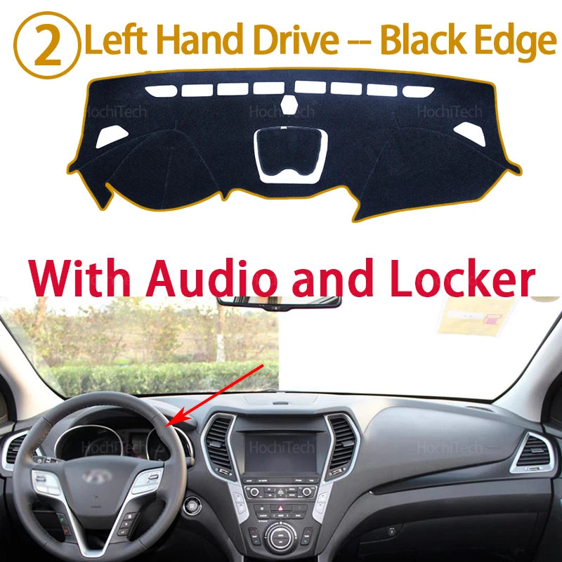 Dashboard Cover Protective Pad For Hyundai Santa Fe 2013-2018 DM IX45 Car Accessories Dash Board Sunshade Anto-UV Carpet