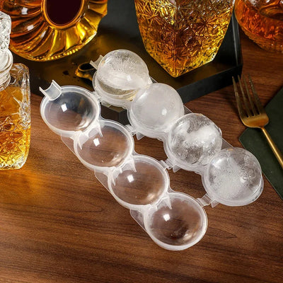 Plastic Ice Maker Transparent Mold 4 Hole Ice Round Makers Bar Ware Ice Box Round Ice Hockey Ball Ice Large Ice Mould Maker Tool