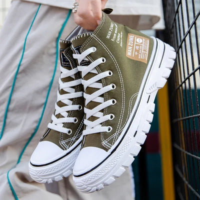 Women Men High Top Sneakers  Fashion Breathable Comfortable Sport Korean Classic Vulcanized Casual Canvas Platform Shoes
