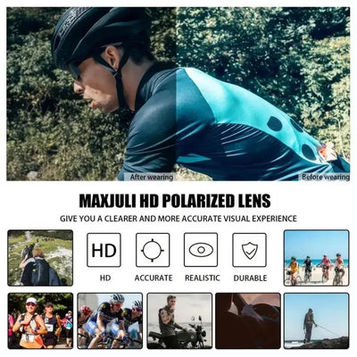 UV400 Protection Cycling Sunglasses Windproof Fashionable Sports Glasses Unisex Comfortable Fishing Hiking Sunglasses