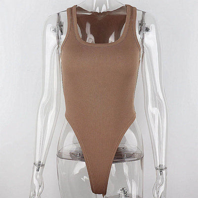 Sleeveless Knit Bodysuit for Women, Off Shoulder Halter Tops, Casual Street Bodycon, Sexy Clubwear, Hot Summer, 2024