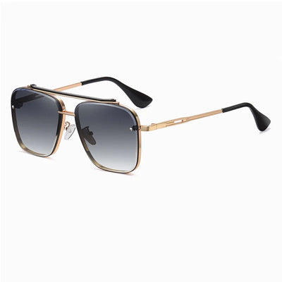 New Gradient Sunglasses for Men Fashion Metal Big Frame Sun Glasses Brand Design Luxury Lunette De Soleil Homme