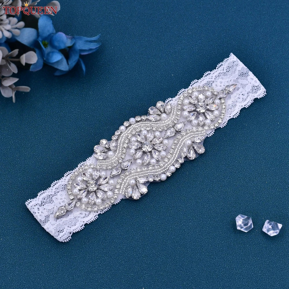 TOPQUEEN Wedding Bridal Garter Belt Bride Sexy liguero podwiazka slubna liga de novia jarretiere mariage bijoux para THS05 ST33