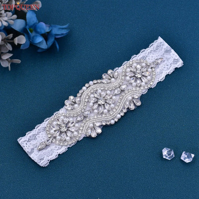 TOPQUEEN Wedding Bridal Garter Belt Bride Sexy liguero podwiazka slubna liga de novia jarretiere mariage bijoux para THS05 ST33