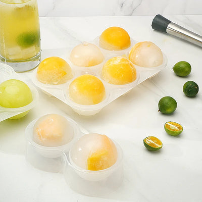 Ice Cube Trays Sphere Ice Ball Maker with Lid & Large Square Ice Cube Maker for Whiskey, Cocktails and Homemade, Black